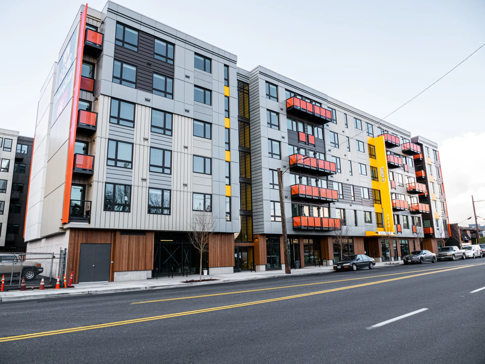 Sandy28 Apartments - sheet metal fabrication Portland Oregon